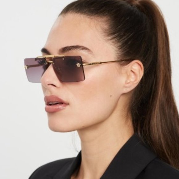 NEW VE2245 1002/8H VERSACE SQUARE PURPLE SUNGLASSES VERSACE VE2245 10028H main image 9